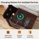 WLIVE Narrow End Table with Charging Station