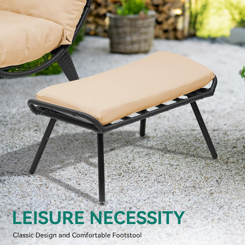 Yitahome Outdoor Wicker Egg Lounge Chair With Footrest FTPLPS-1034 - Like New
