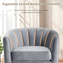 Giantex Upholstered Teddy Velvet Modern Accent Chair with Ottoman