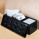 PINPLUS Faux Leather Folding Storage Ottoman Bench