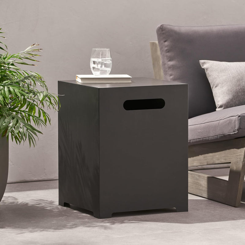 Arieli Square Metal Propane Tank Cover & Side Table 67760.00DGRY - Refurbished
