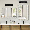 TEWLOSS 30" x 20" Wavy Wood Framed Mirror