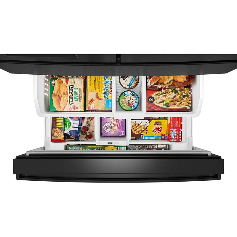  Whirlpool 36-Inch French Door Refrigerator with In-Door Water and Ice Maker WRMF3536SV IMAGE 2