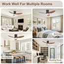 Ohniyou 42'' Flush Mount Ceiling Fan with Lights（Walnut Color）