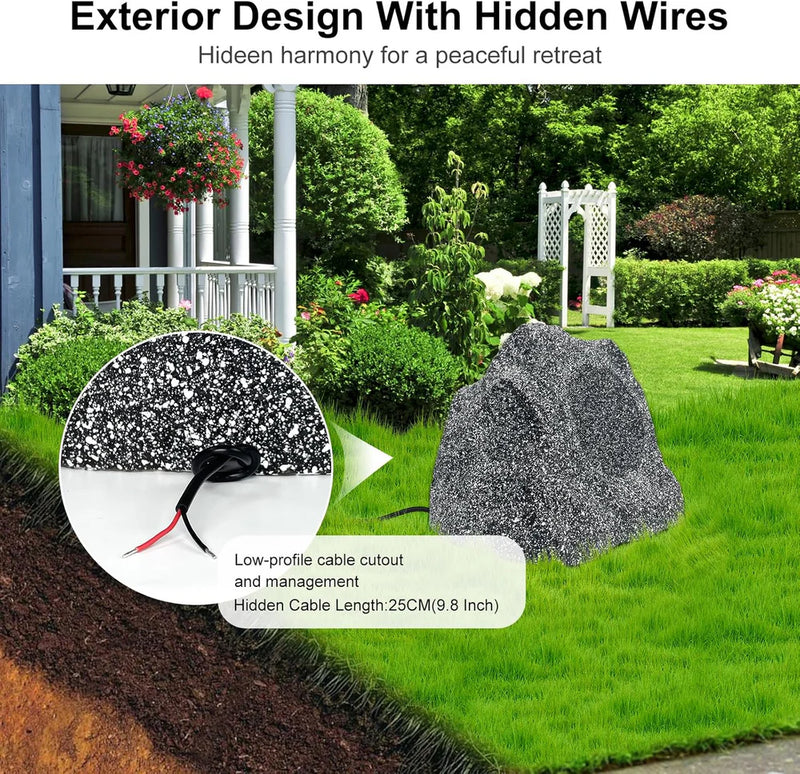 Herdio 8" Outdoor 600w Rock Speakers with Powerful Audio Performance HE-RS8G - Refurbished
