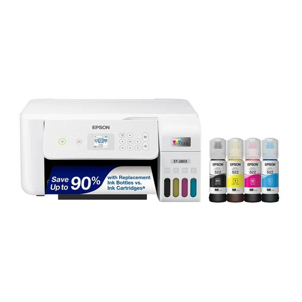 Epson EcoTank ET-2803 Wireless Color All-in-One Cartridge-Free Supertank Printer with Scan and Copy ET-2803  - Refurbished
