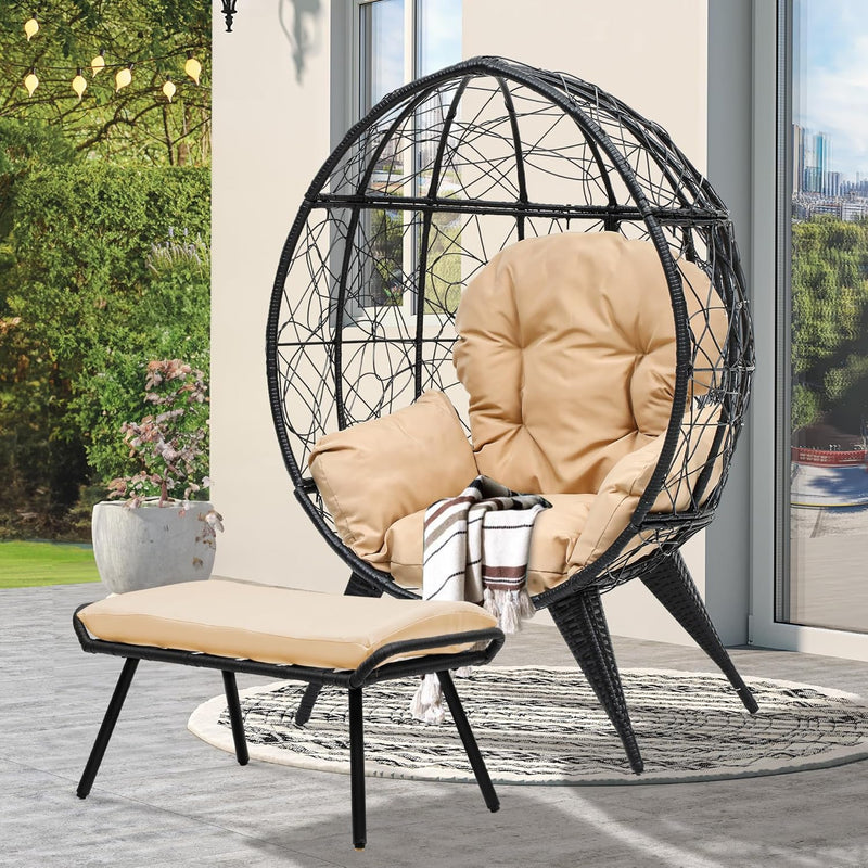 Yitahome Outdoor Wicker Egg Lounge Chair With Footrest FTPLPS-1034 - Like New