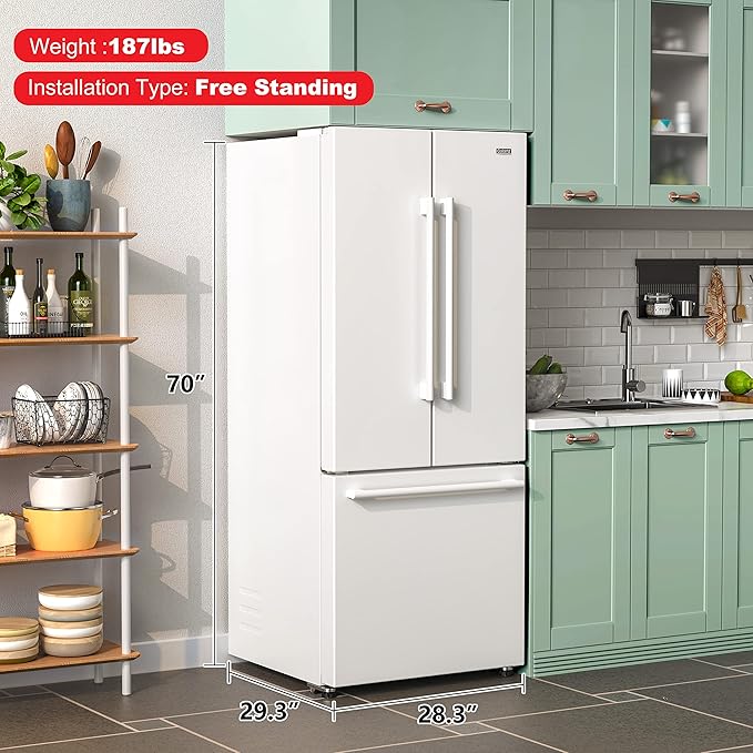 Galanz 28.5 inch 16 cu French Door Fridge GLR16FWEN16 - Refurbished