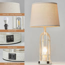 SRJJA Rustic Farmhouse Table Lamps with Nightlight and USB A+C (Set of 2)