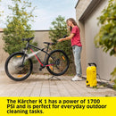 Kärcher K1 Pressure Washer, 1700 PSI of TruPressure 1.45 GPM