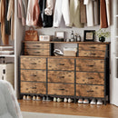 COTUBLR  55” Rustic Brown 13 Drawer Dresser