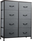 WLIVE 8-Drawer Fabric Storage Dresser with Wood Top