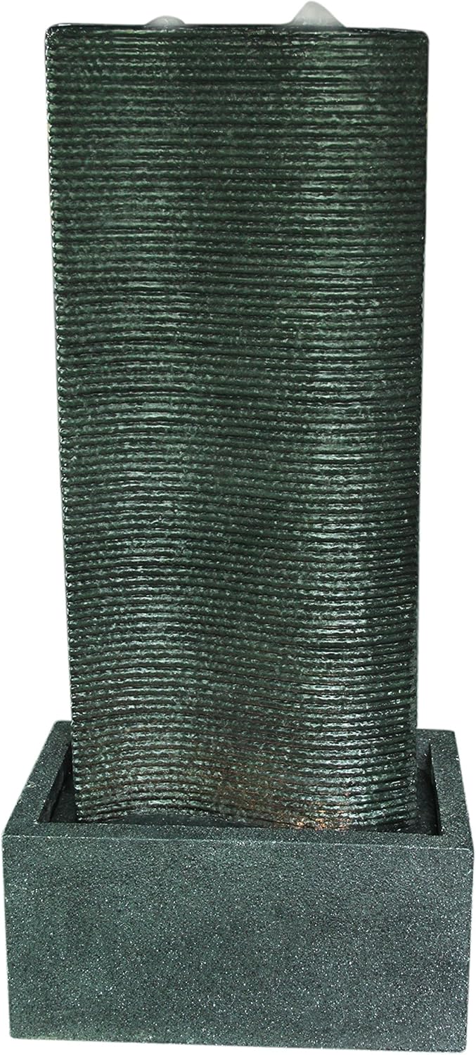 Hi-Line Gift Ltd Bubbling S-Shape Black Floor Fountain with Lights B0758MGMZF - Pre-Loved