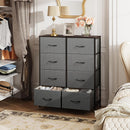WLIVE 8-Drawer Fabric Storage Dresser with Wood Top