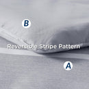 Bedsure 7 Piece Grey & White Stripped Queen Comforter Set B09SHR9KVZ - Like New