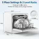 Airmsen 5-Place Settings Portable Countertop Dishwasher with 5L Built-in Water Tank ZMW-DUHA01 - Refurbished