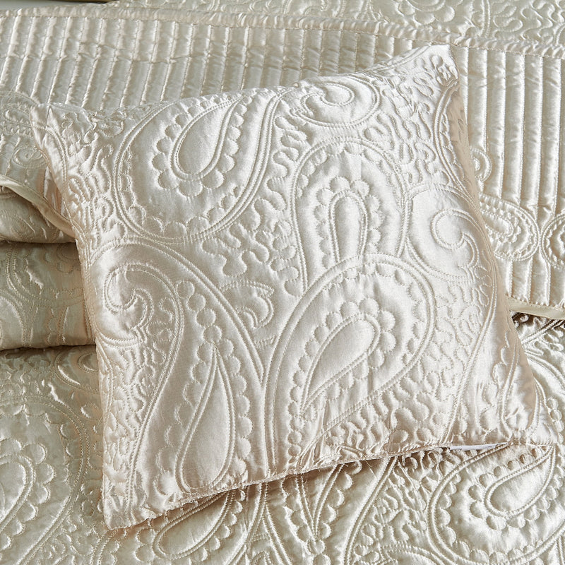Home Soft Things 4 Piece Quilted Satin King Bedspread Set - Champagne - GHY-14015 - Refurbished
