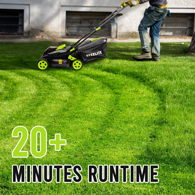 Steelite 13-Inch Cordless Electric Lawn Mower with Brushless Motor for Garden DG500 - Refurbished