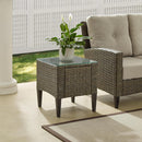 Crosley Rockport Outdoor Wicker Side Table, Light Brown