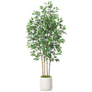 Ficus artificiel Primrue Adcock en pot avec cache-pot blanc C110129600 - Comme neuf 