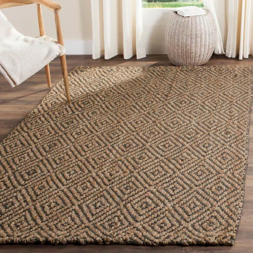 Ebern Designs 10' x 14' Geometric Handmade Flatweave Jute Rug C007316560 - Like New