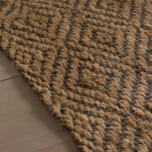 Ebern Designs 10' x 14' Geometric Handmade Flatweave Jute Rug C007316560 - Like New