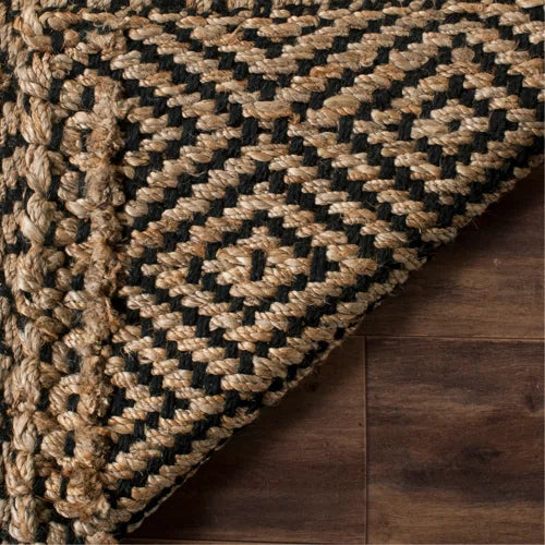 Ebern Designs 5' x 8' Natural Fibre Hand Woven Jute Geometric Rug LFMF1565 - Like New