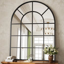 Ebern Designs 40" x 30" Window Pane Arched Wall Mirror