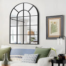 Ebern Designs 40" x 30" Window Pane Arched Wall Mirror