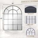 Ebern Designs 40" x 30" Window Pane Arched Wall Mirror