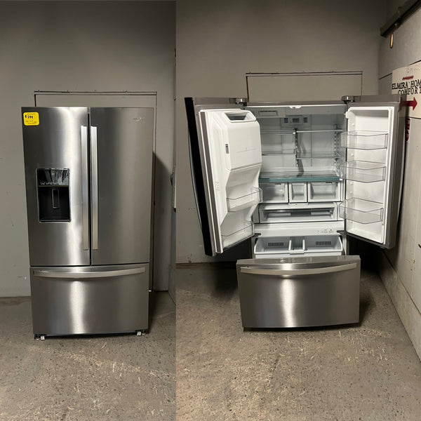 Used Whirlpool 36" Stainless Steel French Door Fridge with Exterior Water