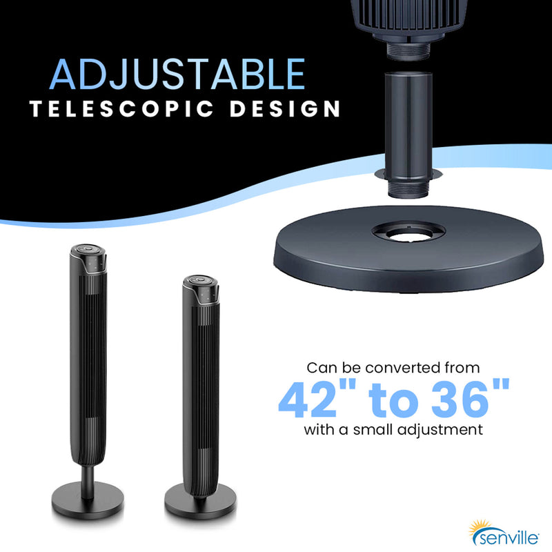 Senville 42" Oscillating Tower Fan 3 Speed Remote Control SENTF-19JRA - Refurbished