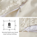 Housse de couette Bedsure Shabby Elegance brodée style bohème, taille King, avec 2 taies d'oreiller, beige BDUR1186 - Comme neuve