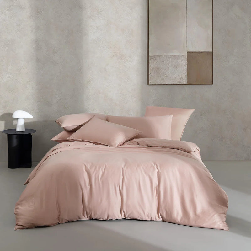 Calvin Klein Organic Earth Solid Cotton King Duvet Cover Set in Light Pink DRQH1916 - Refurbished
