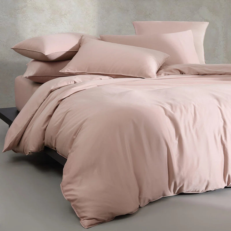 Calvin Klein Organic Earth Solid Cotton King Duvet Cover Set in Light Pink DRQH1916 - Refurbished