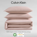 Calvin Klein Organic Earth Solid Cotton King Duvet Cover Set in Light Pink DRQH1916 - Like New