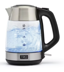 TRU 1.7L Cordless Glass Electric Kettle KE-177GCN - Refurbished