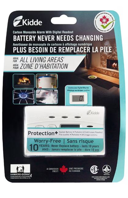 Kidde Worry Free Battery Operated Carbon Monoxide Alarm with Digital Display