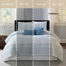 Ensemble de couette 7 pièces à rayures chics Clarion de Nanshing America Inc, taille Queen, couleur Azure C006147740 - Comme neuf 