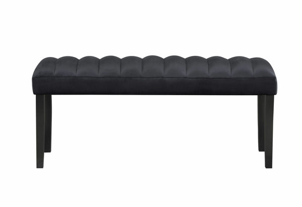 Global Furniture Black Velvet Dining Bench D8685BN-BLK - Like New