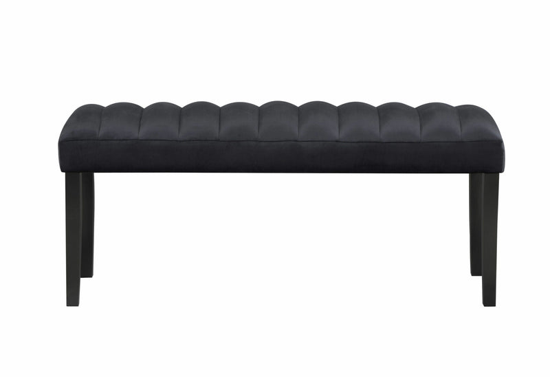 Global Furniture Black Velvet Dining Bench D8685BN-BLK - Like New