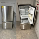 Réfrigérateur KitchenAid d'occasion en acier inoxydable avec congélateur en bas