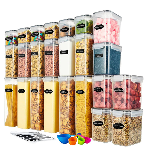 Prep & Savour Daleah 24 Piece Set of Stackable Airtight Sealed Food Storage Containers C011032633 - Refurbished