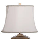 StyleCraft 27.5" White Embossed Foliage Table Lamp with Ivory Fabric Shade