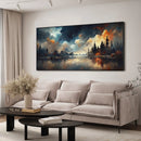 SignLeader 72" x 36" Dramatic Evening Lake Framed Wall Art Print Decor (Frame Assembly Required)