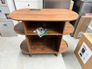 LUVIOHOME Round Record Player Stand with Charging Station & USB Ports *No Cabinet Doors*
