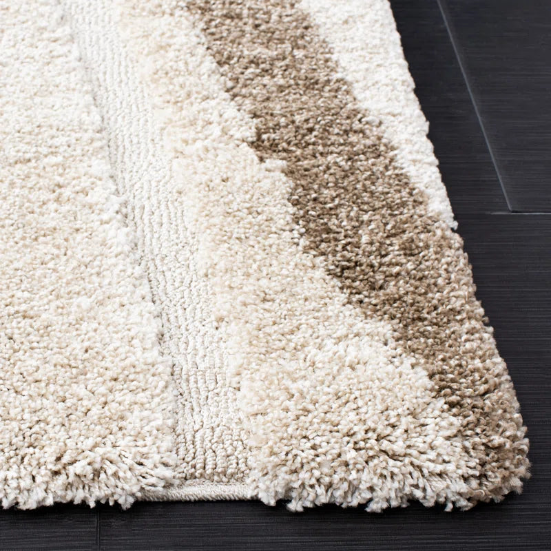 Wrought Studio 5'3" x 7'6" Abstract Beige/Creme Area Rug C004256513 - Like New