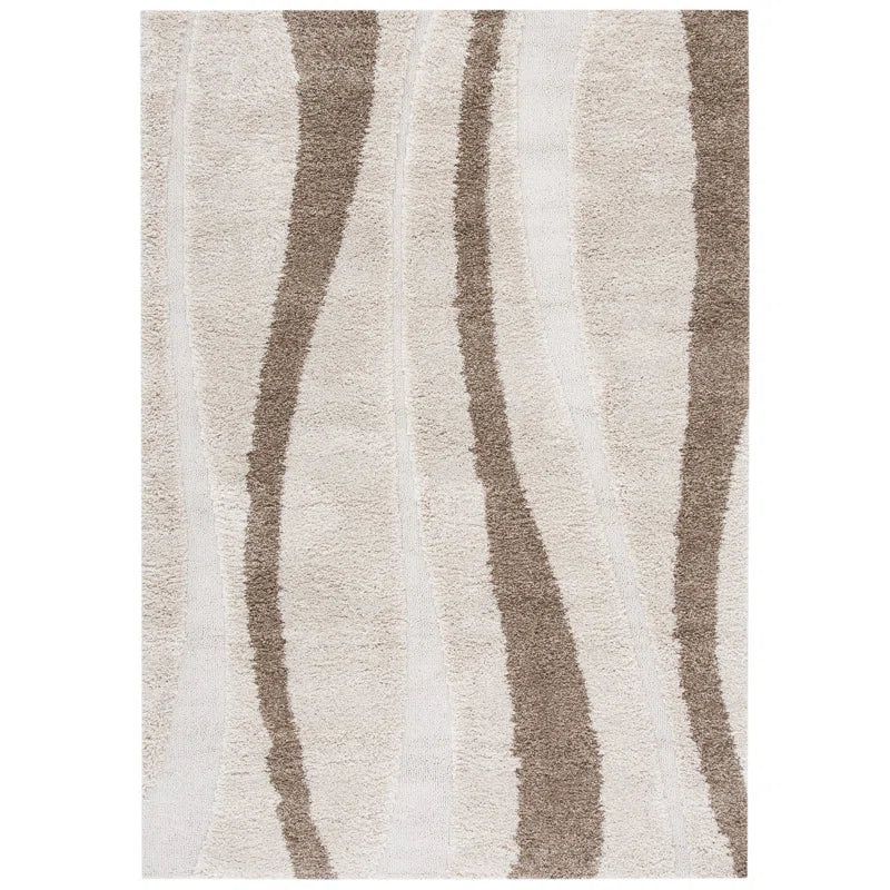 Wrought Studio 5'3" x 7'6" Abstract Beige/Creme Area Rug C004256513 - Like New