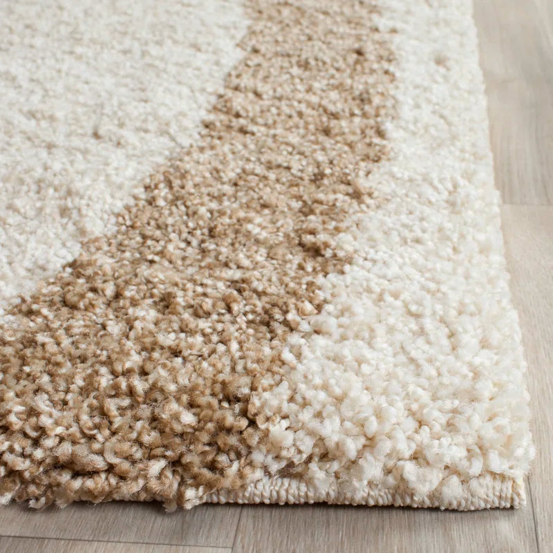 Wrought Studio 5'3" x 7'6" Abstract Beige/Creme Area Rug C004256513 - Like New