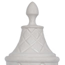 Vickerman 18.5" White Ceramic Container with Lid